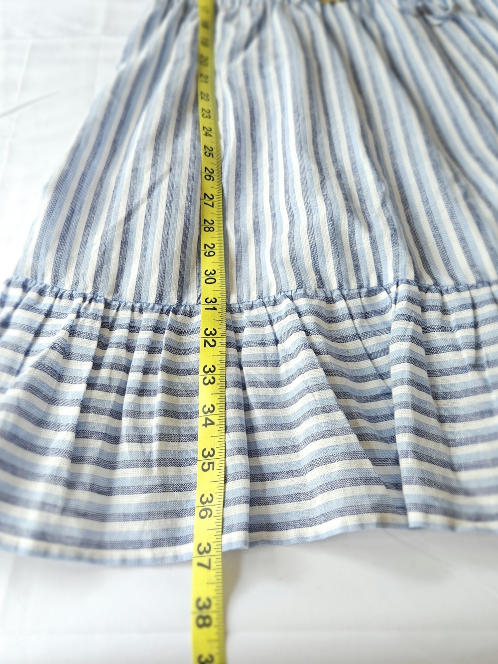 Draper James RSVP Striped Linen Blend Ruffle Hem Sleeveless Dress Size S - Picture 12 of 13